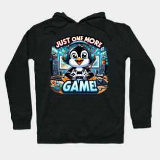 Epic Gaming Penguin: Just One More Game! Hoodie